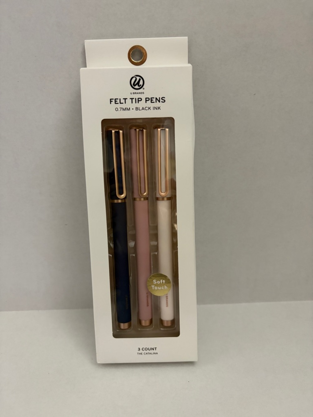 U Brands Felt Tip Pens 0.7mm Black Ink Soft Touch 3 Pack NEW